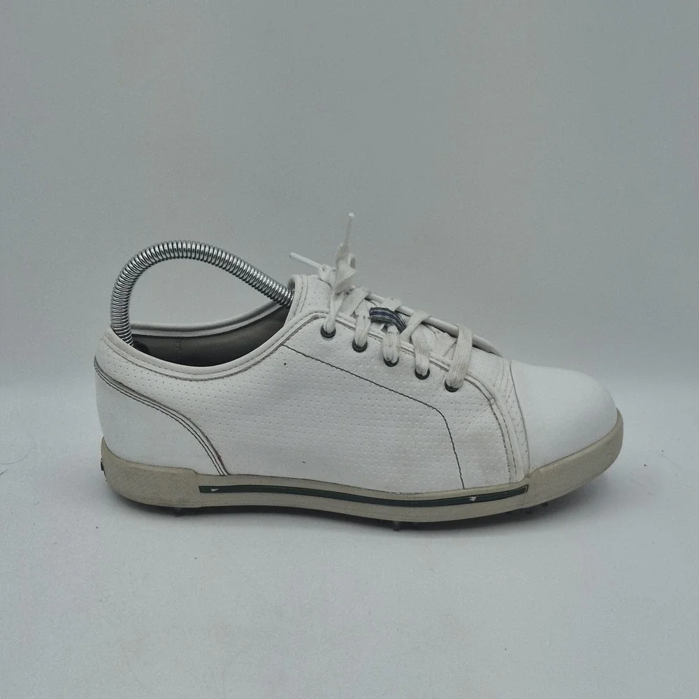 FootJoy Golf Shoes Mens 7.5M White Leather EComfort Cleats Softspikes‎ 98749